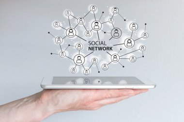 Arkadaşlar, aileler ve işgücü global bağlanmak için sosyal ağ kavramı