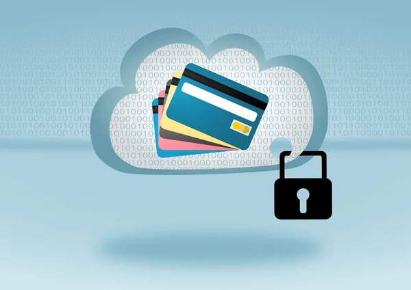 Paiement mobile sécurisé depuis le cloud — Photo