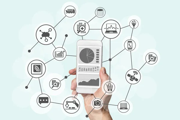 Tahmin çözümlemelerini ve büyük veri kavramı ile pazarlama, alışveriş, verileri çözümlemek için modern akıllı telefon tutan el bilgisayar ve mobil cihazlar bulut