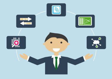 Çalışan insanlar: şeylerin (çok) Internet bu uzman iş profil görüntülenir kişi multitasking tarafından çeşitli etkinlikler