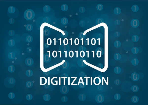 Digitalizálás koncepció vektor illusztráció. Digitális háttér bináris üzenetekkel. — Stock Vector