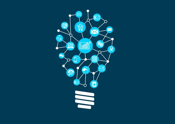 Ideas innovadoras para el big data y el análisis predictivo en un mundo digital . — Vector de stock