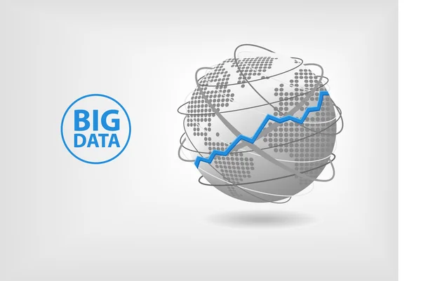 Latar belakang konsep data yang besar bagi analisis maju dalam ekonomi global . - Stok Vektor