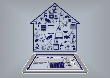 Akıllı telefon dashboard ile akıllı ev otomasyon kontrolü