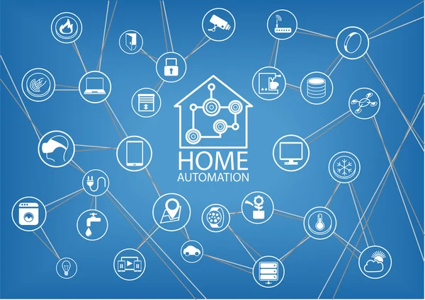 Inteligentne automatyki domowej tło wektor — Wektor stockowy