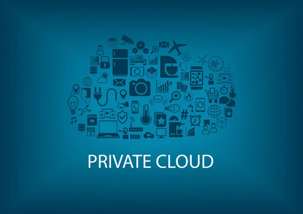 Cloud computing privato per la domotica — Vettoriale Stock