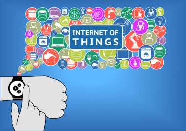 Internet şeyler şekil akıllı izlemek ve el ile