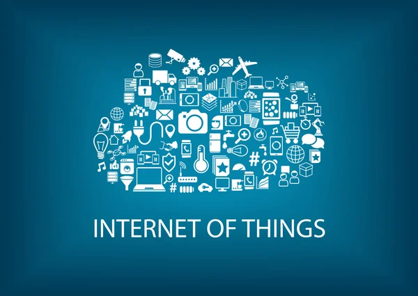 Internet of things (IoT) concept with cloud computing — Wektor stockowy