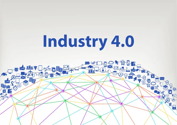 行业 4.0 矢量图背景。物联网 — 图库矢量图片