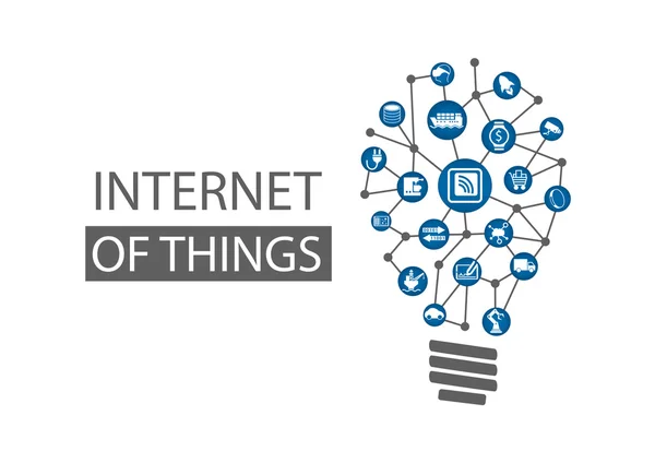 Internet av saker (Iot) koncept bakgrund. Vektor illustration som representerar nya innovativa idéer inom informationsteknik — Stock vektor