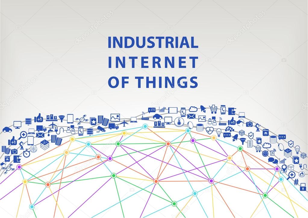 Industrial internet of things vector illustration background