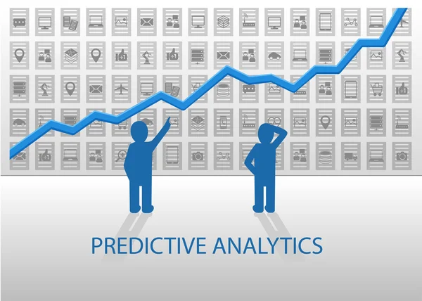 Predictive analytics illustration information dashboard — Stock Vector