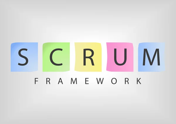 Quadro di sviluppo software agile SCRUM — Vettoriale Stock