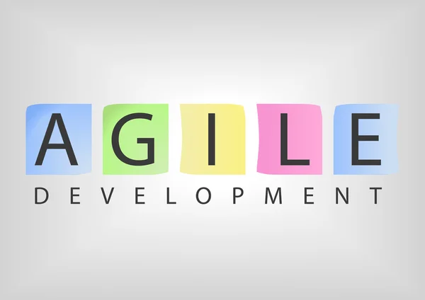 Texte avec post il note pour le logiciel de développement agile — Image vectorielle