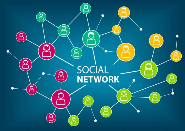 Concetto di social network per connettere amici, famiglie e forza lavoro globale — Vettoriale Stock