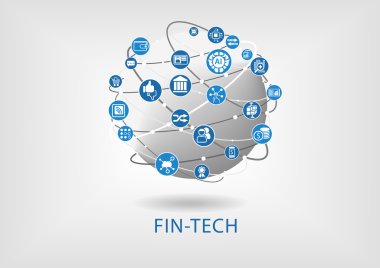 Vektör Infographic fin-tech (finans teknolojileri) kavramının