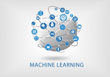 Vector infographic of machine learning concept clipart