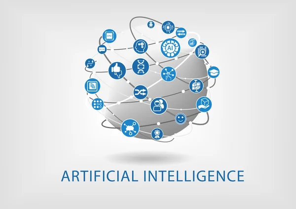 Infografica vettoriale del concetto di intelligenza artificiale — Vettoriale Stock