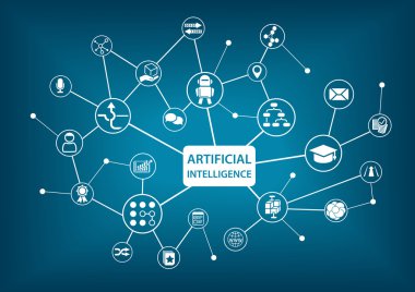 Yapay zeka (AI) Infographic vektör çizim