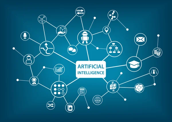 Ilustração do vetor infográfico de Inteligência Artificial (IA) —  Vetores de Stock