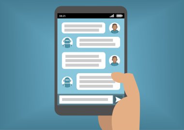 Yapay zeka bir örnek olarak sohbet bot Instant messenger üzerinden iletişim adam