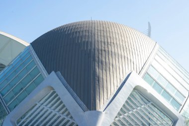 Valencia, İspanya - 05 Mart 2020: Hemisferic bilim ve müze bölgesinde modern mimari