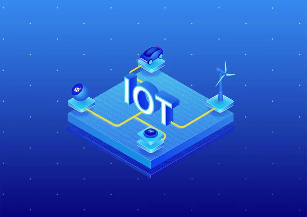 Iot 인터넷 스마트 스피커 스마트 장치와 장치를 — 스톡 벡터