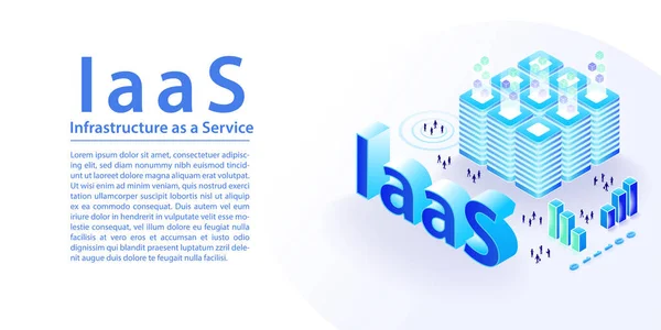 Iaas Infrastructure Service Infographie Conceptuelle Illustration Vectorielle Isométrique Texte Saas — Image vectorielle