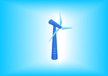 Rüzgar türbini izometrik 3D vektör simgesi. Yenilenebilir enerji gösterimi. 