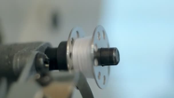 Sewing machine - spinning a bobbin — Stock Video