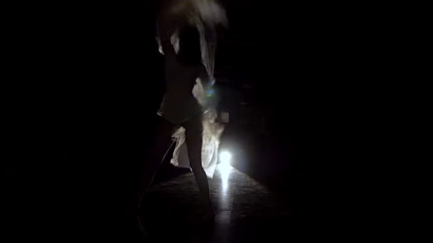 Kvinde med slør dans silhuet – Stock-video