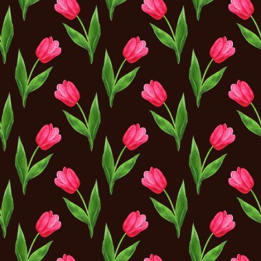 Lale deseni kahverengi