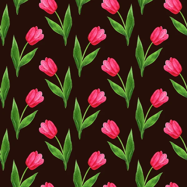 Patrón de tulipán marrón —  Fotos de Stock