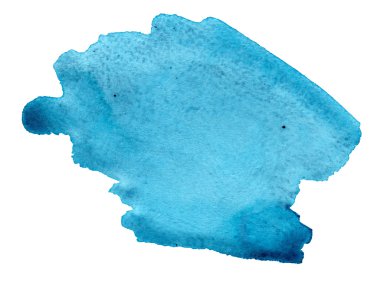 Suluboya mavi nokta beyaz izole, tahıl kağıt doku, el boyama arka plan