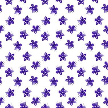 Beyaz arka plan üzerinde el boyama suluboya cornflower ile basit dikişsiz desen