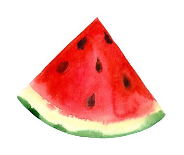 İzole suluboya karpuz. El boyaması