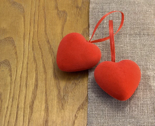 Două inimi roșii — Fotografie, imagine de stoc
