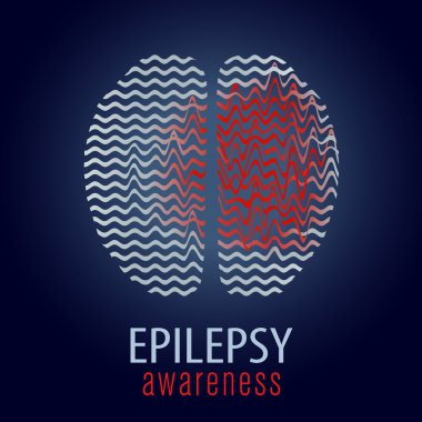 İnsan beyni ile epilepsi etkinlik, vektör çizim