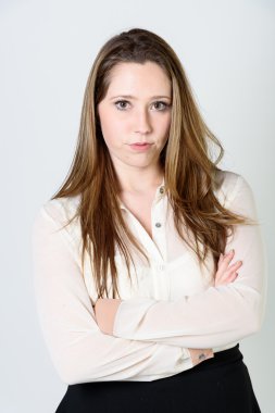 Geçti silah portre beyaz bluz