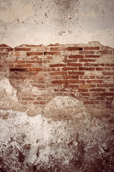 Gebarsten bakstenen muur textuur achtergrond. Vintage effect. — Stockfoto