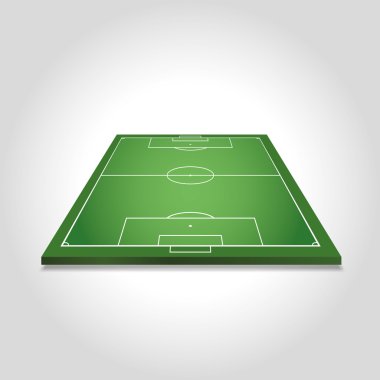 Gri arka plan üzerinde futbol sahası
