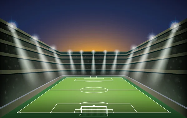 Estadio de fútbol con foco . — Vector de stock