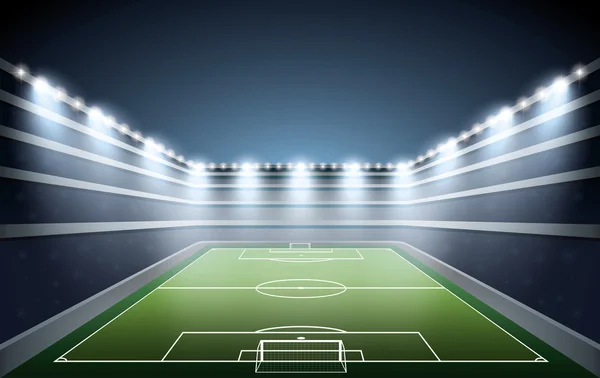 Stade de football avec projecteur . — Image vectorielle
