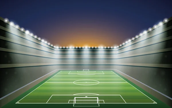 Estádio de futebol com luz local . — Vetor de Stock