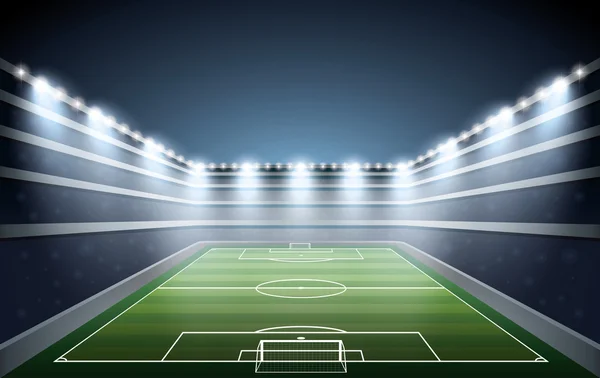 Stade de football avec projecteur . — Image vectorielle