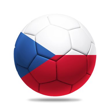 Çek Cumhuriyeti takım bayrağı ile 3D futbol topu