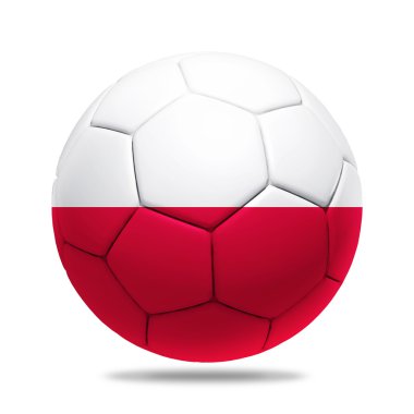 Polonya takımının bayraklı 3D futbol topu