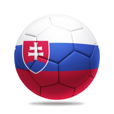 3D futbol topu ile Slovakya takım bayrağı
