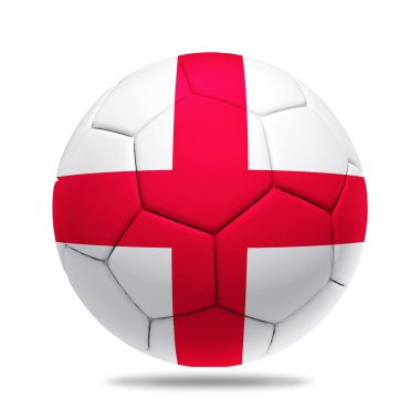 İngiltere'de takım bayrağı ile 3D futbol topu