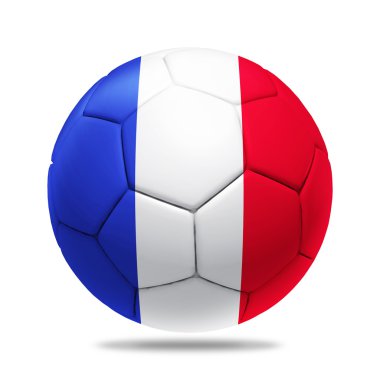 Fransa takımının bayraklı 3D futbol topu